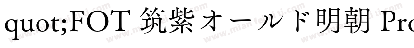 quot;FOT 筑紫オールド明朝 Pro R字体转换